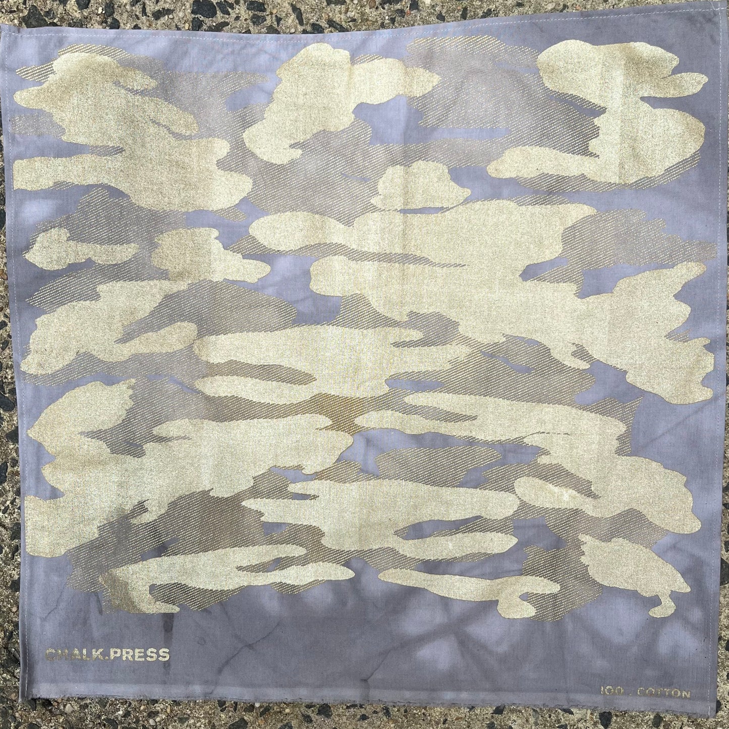 Bandana: Gold Mono Camo - Black Tea and Iron