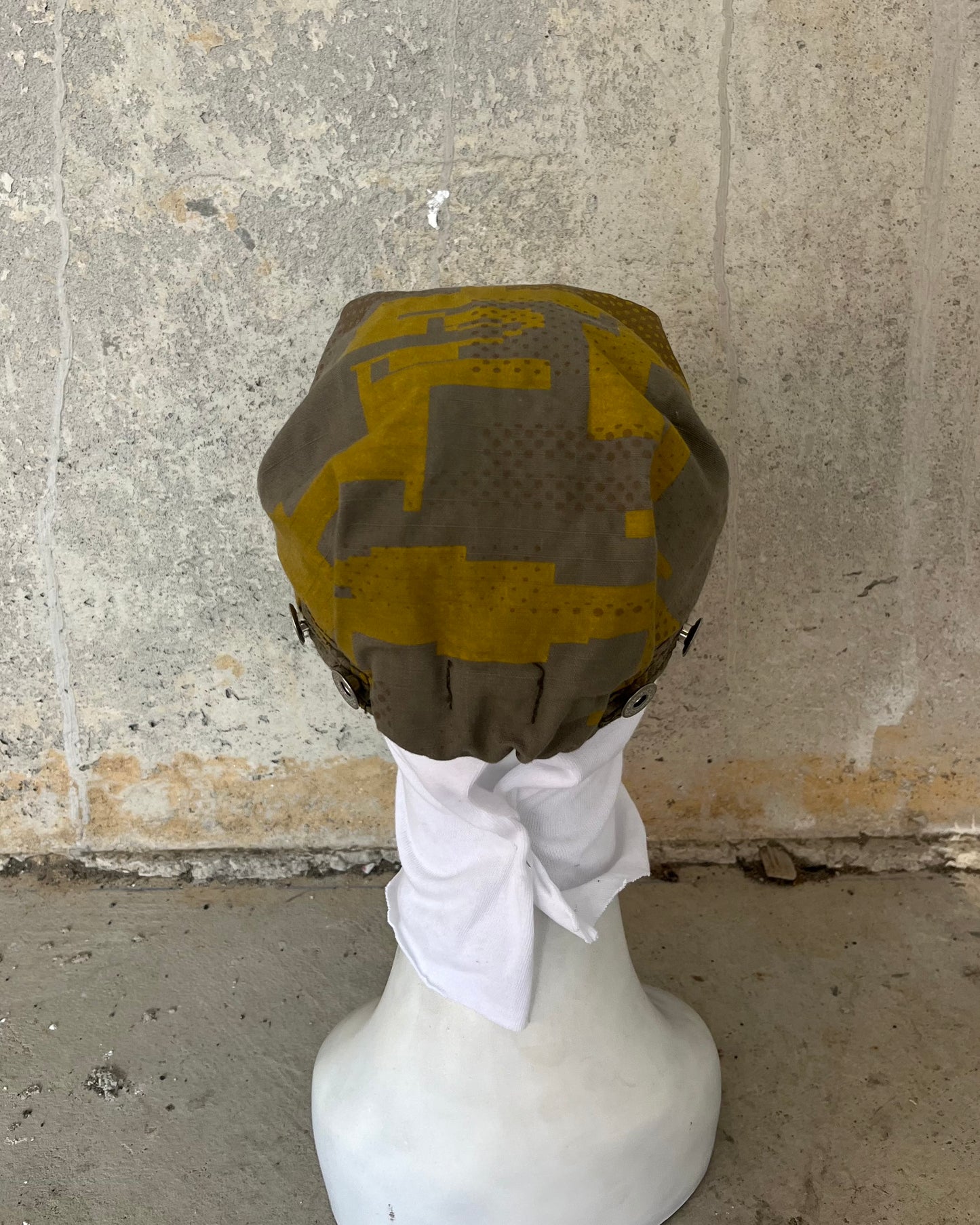 Pleated Mechanics Cap - 2 Layer Digi-Camo Cotton Ripstop