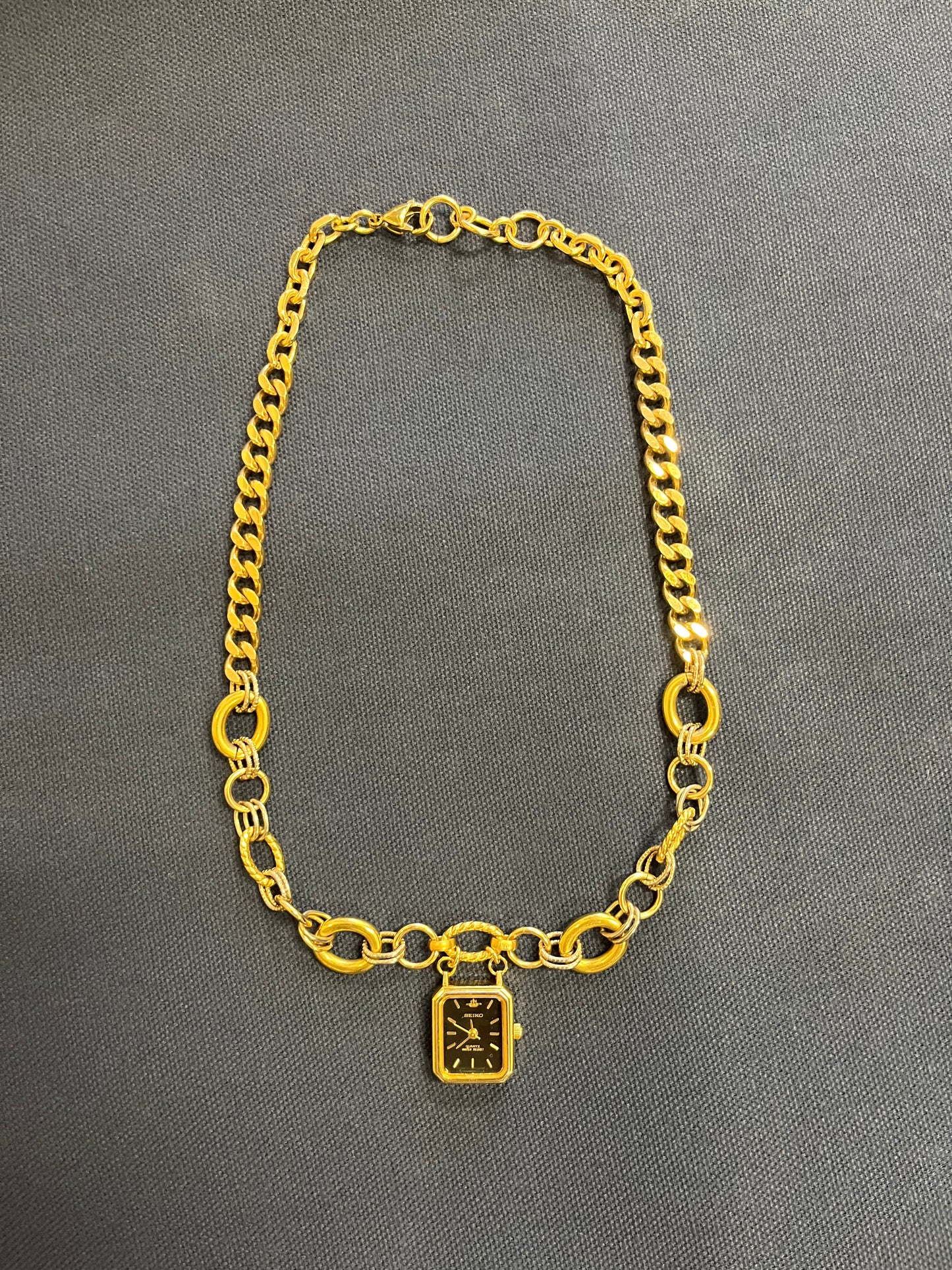 Palindrome Princess Gold Time Necklace