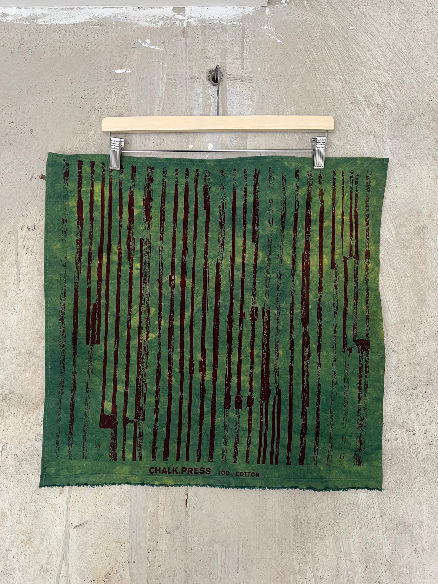 Bandana - Indigo & Turmeric Stripe (Burgundy)