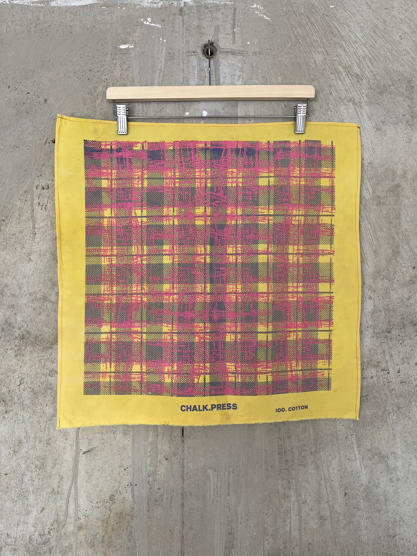 Bandana - Turmeric 2 Layer Crazy Plaid (Purple/Pink)