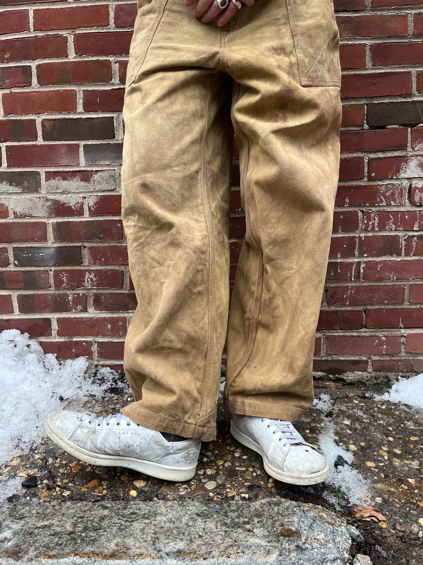 Dart Pocket Fatigue Pant - Turmeric, Rust, & Persimmon Dyed Denim