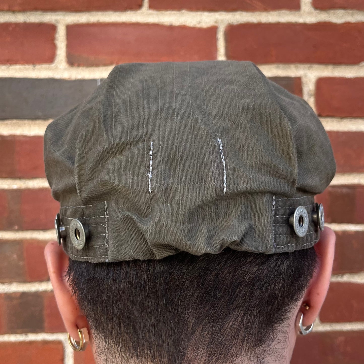 Pleated Mechanics Cap - Black Tea + Rust Dyed cotton Ripstop