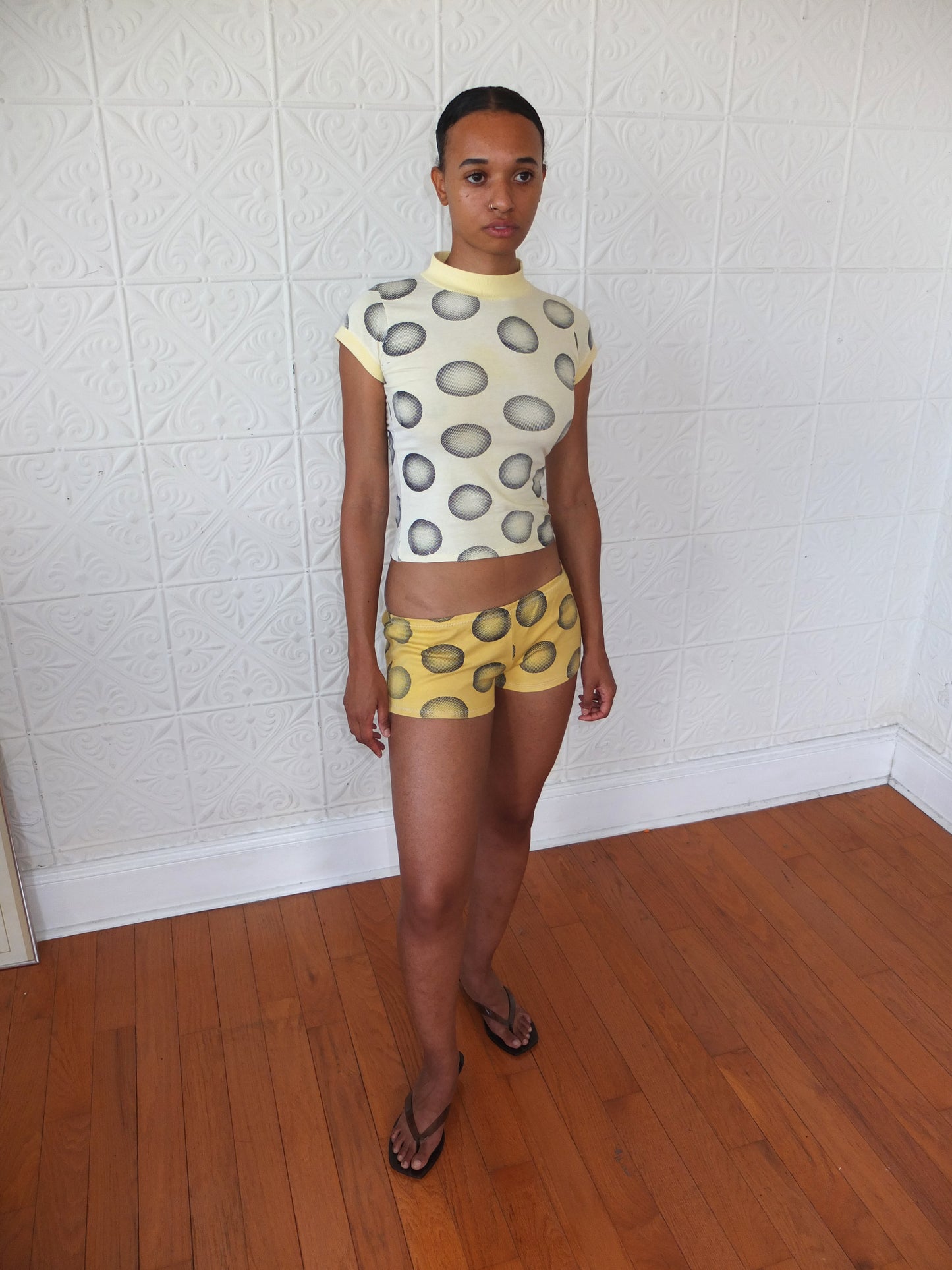 Chalk.Press x Stahl Knits Micro Short - Turmeric Dyed Polka Dot