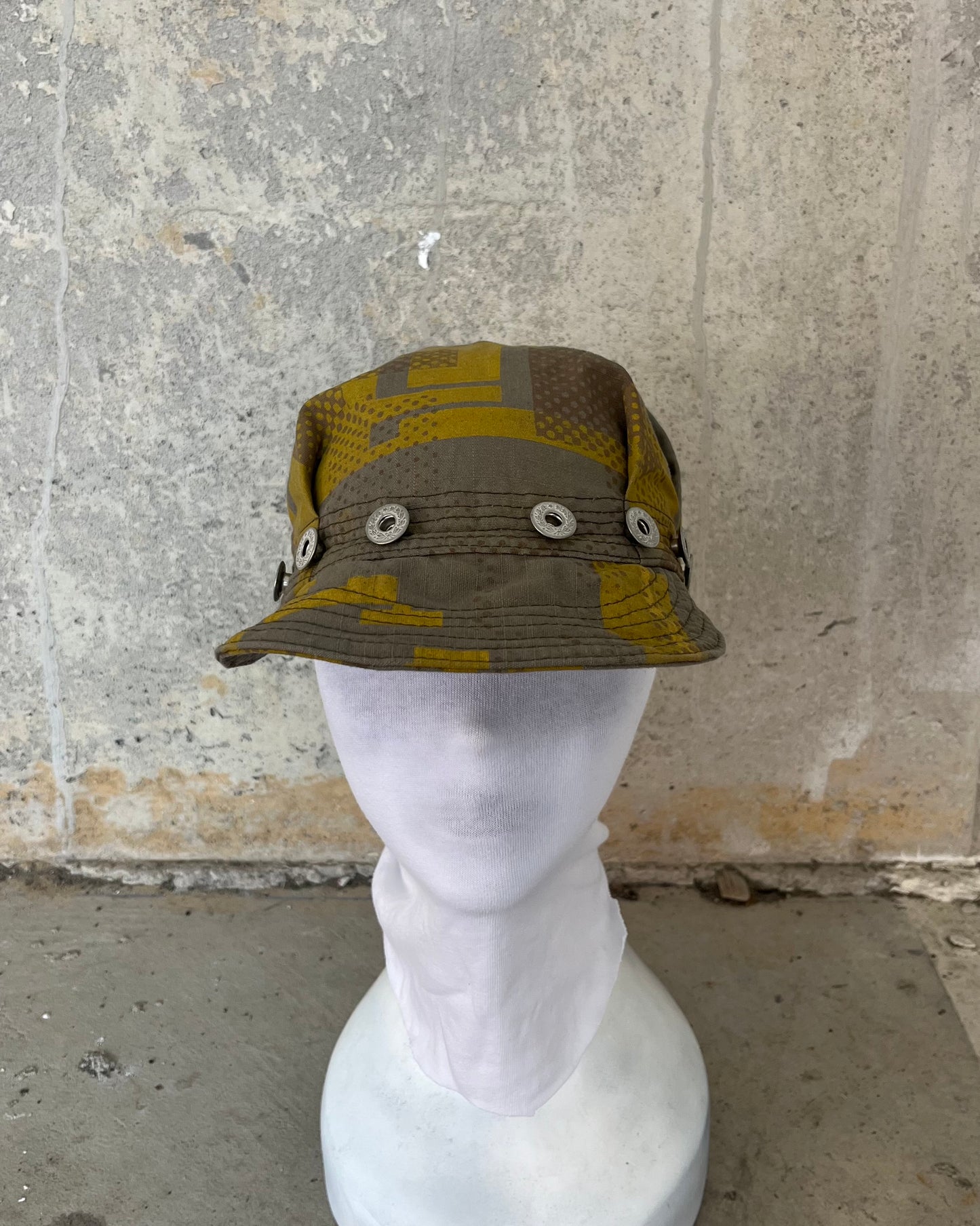Pleated Mechanics Cap - 2 Layer Digi-Camo Cotton Ripstop