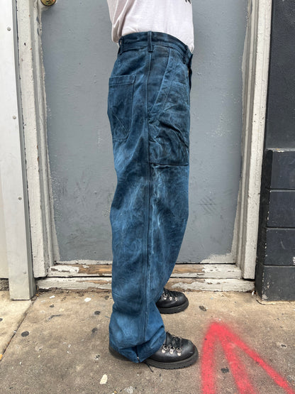 Dart Pocket Fatigue Pant - Indigo & Black Tea + Rust Dyed Denim