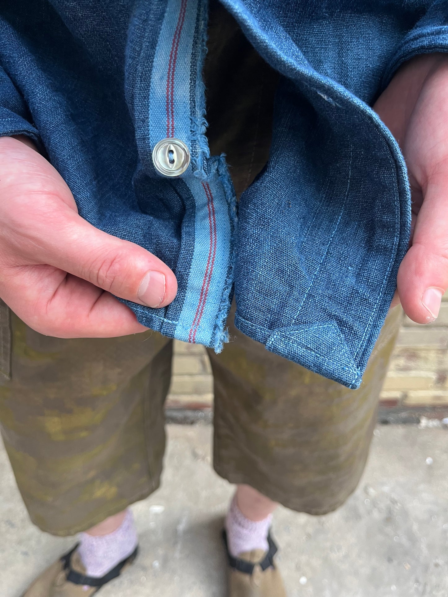 Slant Pocket BD Shirt - Indigo Garment Dyed Indigo Cotton Chambray