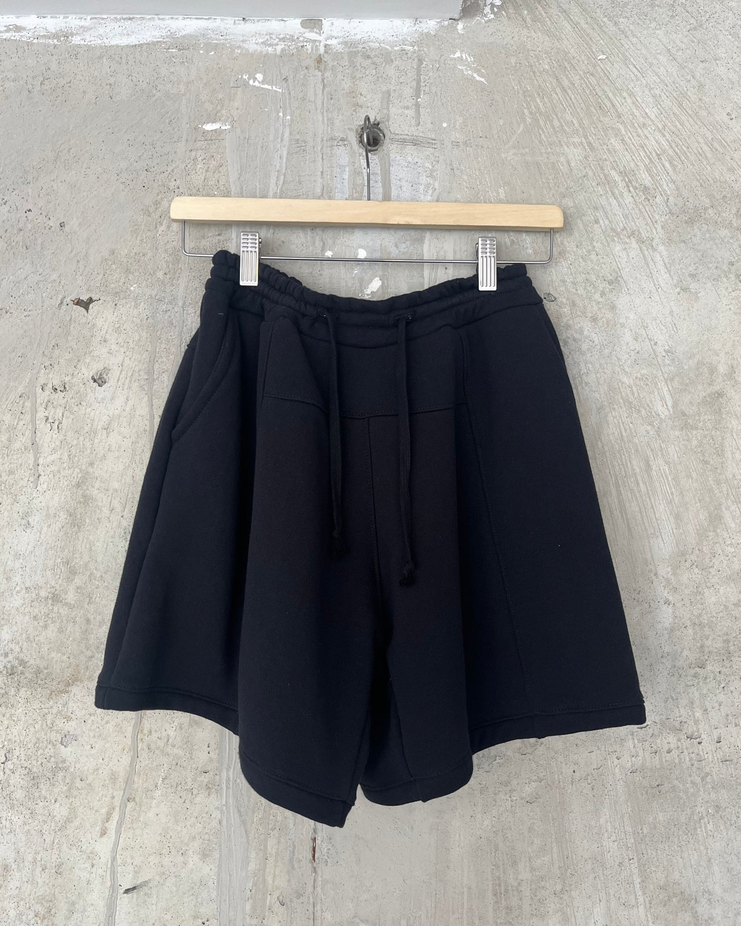 Drained Minds Wide Leg Shorts-Black