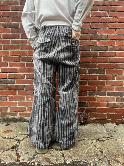 Utility Thwocket Pants - Acorn + Rust Dyed Stripe Denim