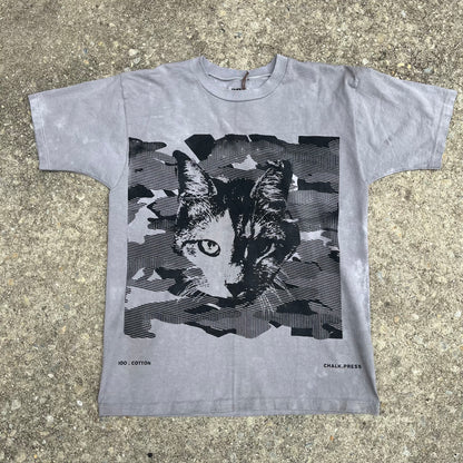 Cat Camo Tee - Black Tea & Rust
