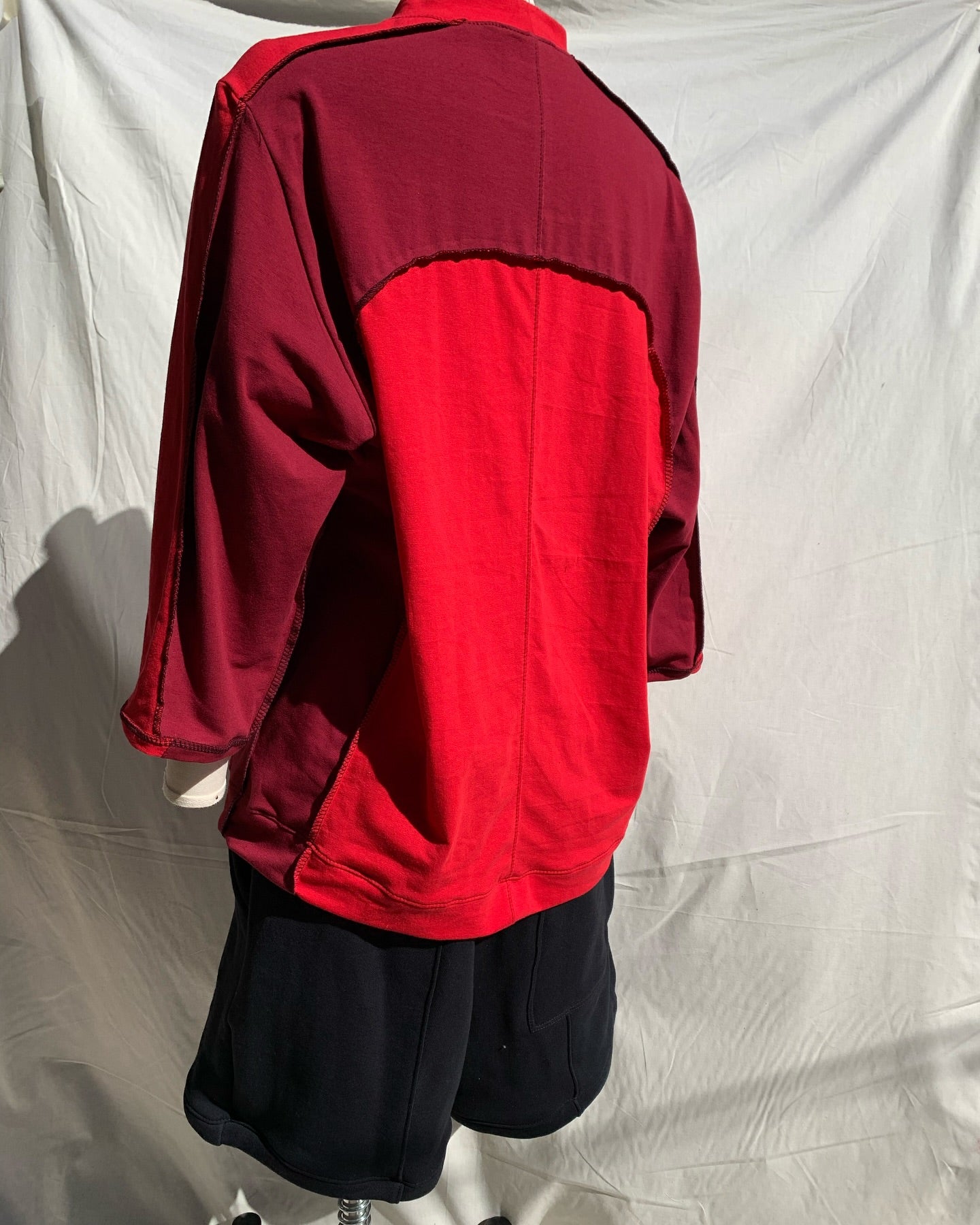 Drained Minds Paneled Shirt- Red