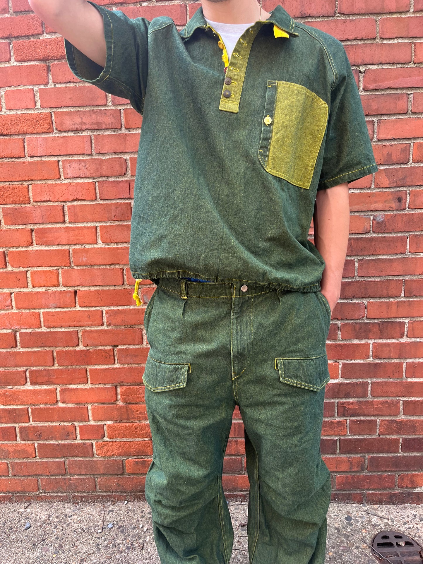 Cycling Pop-Over Shirt - Turmeric Denim