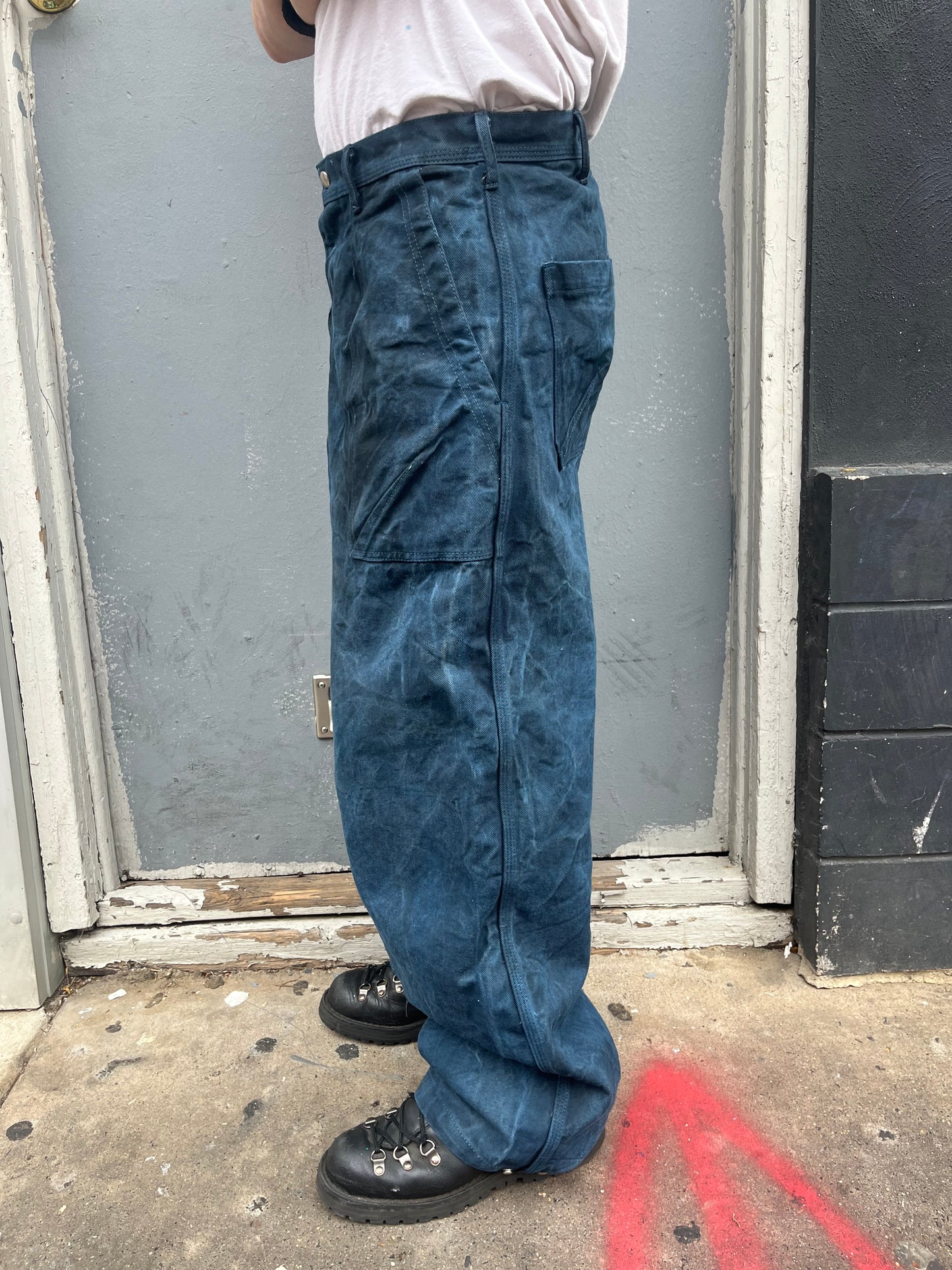 Dart Pocket Fatigue Pant - Indigo & Black Tea + Rust Dyed Denim