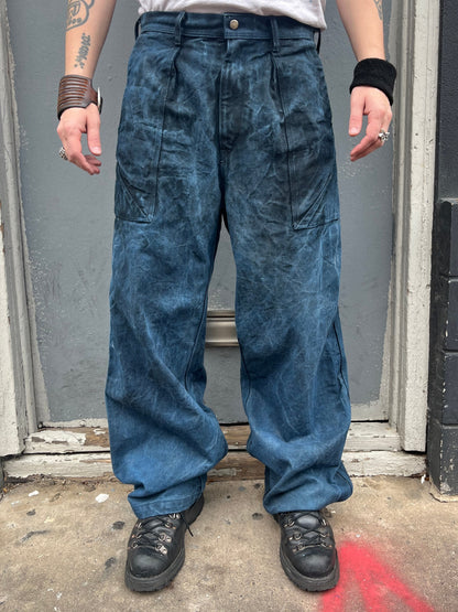 Dart Pocket Fatigue Pant - Indigo & Black Tea + Rust Dyed Denim