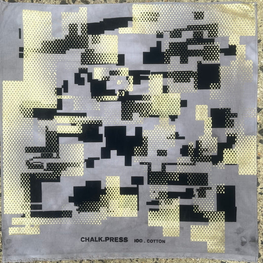 CHALK.PRESS Bandana: Gold + Black Digi Camo-Black Tea and Iron