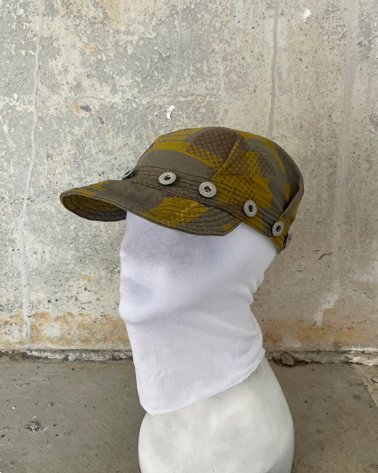 Pleated Mechanics Cap - 2 Layer Digi-Camo Cotton Ripstop