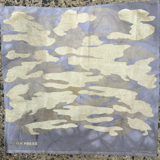 CHALK.PRESS Bandana: Gold Mono Camo-Black Tea and Iron