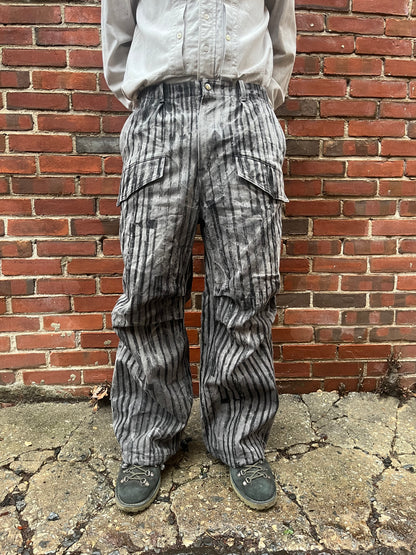 Utility Thwocket Pants - Acorn + Rust Dyed Stripe Denim