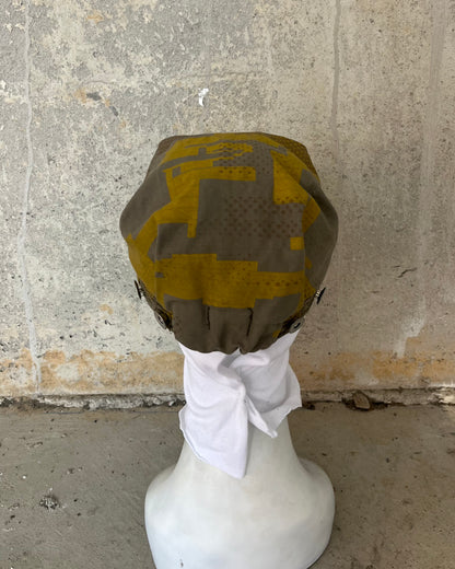 Pleated Mechanics Cap - 2 Layer Digi-Camo Cotton Ripstop