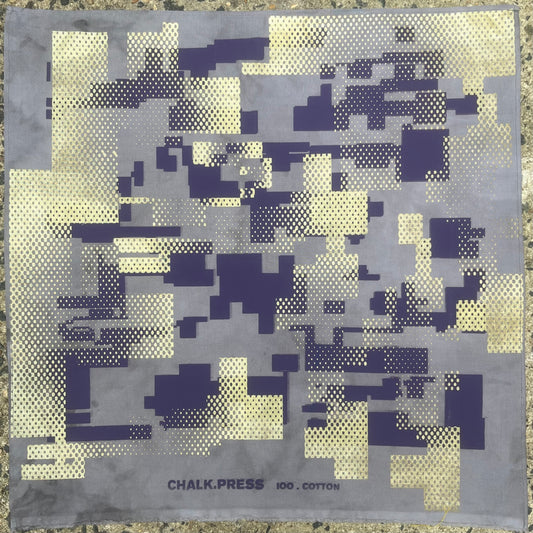 CHALK.PRESS Bandana: Gold + Purple Digi Camo-Black Tea and Iron