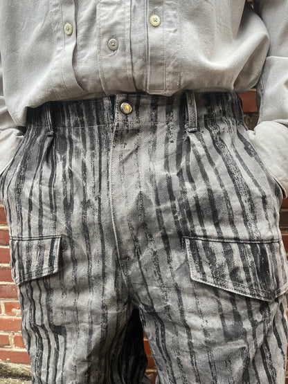 Utility Thwocket Pants - Acorn + Rust Dyed Stripe Denim