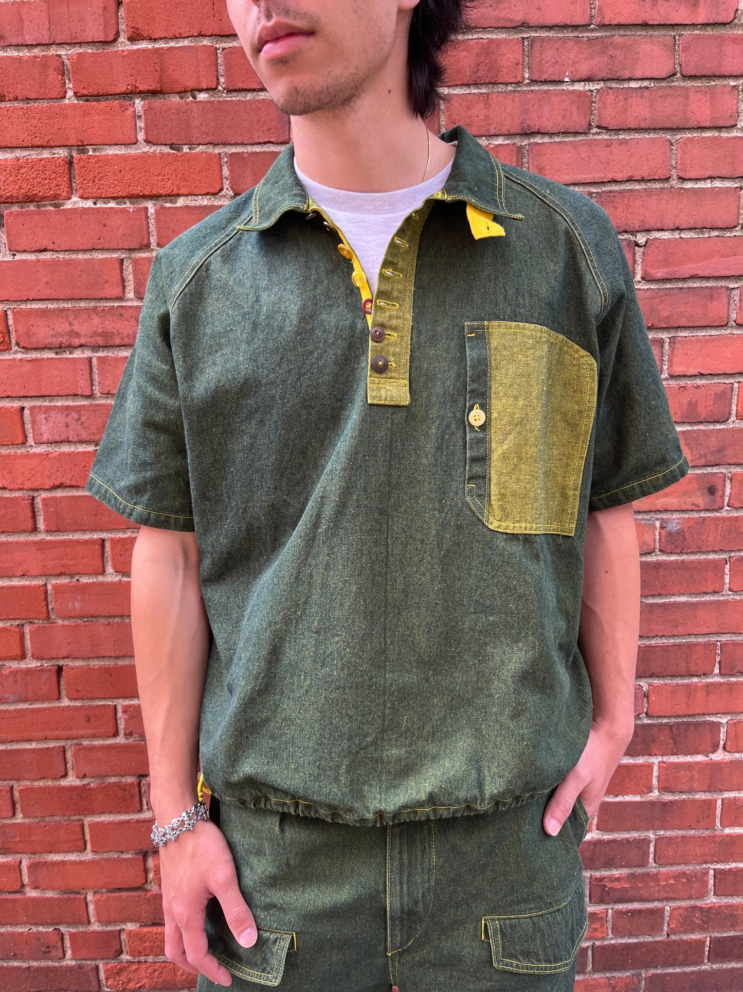 Cycling Pop-Over Shirt - Turmeric Denim