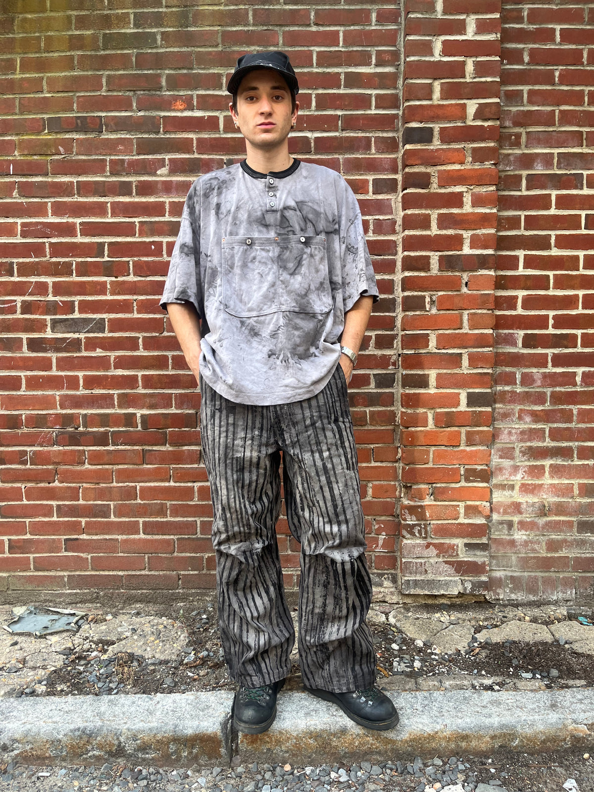 2 Pocket GIGANTIC Henley Tee - Back Tea Dye