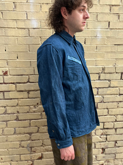 Slant Pocket BD Shirt - Indigo Garment Dyed Indigo Cotton Chambray