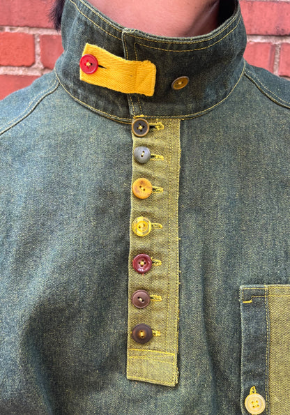 Cycling Pop-Over Shirt - Turmeric Denim