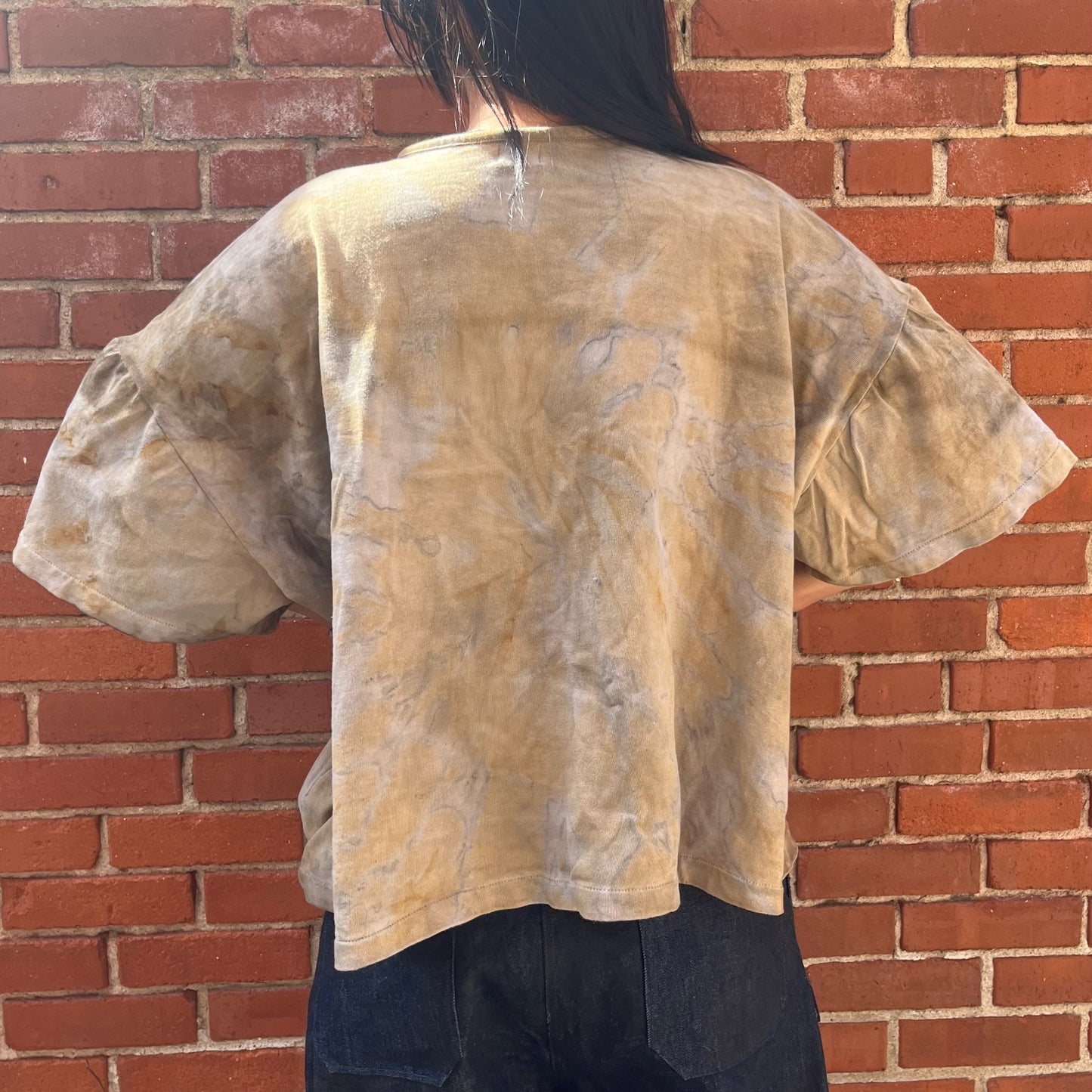 2 Pocket WIDE Henley Tee - Avocado & Rust Swirl