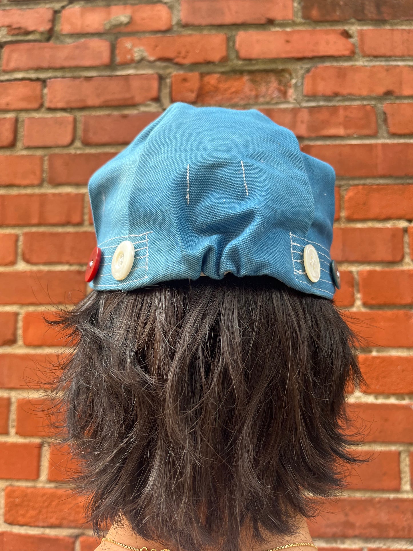 Pleated Mechanics Cap - Indigo "P"