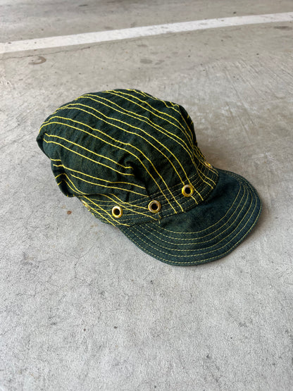 Pleated Mechanics Cap - Indigo Turmeric Denim