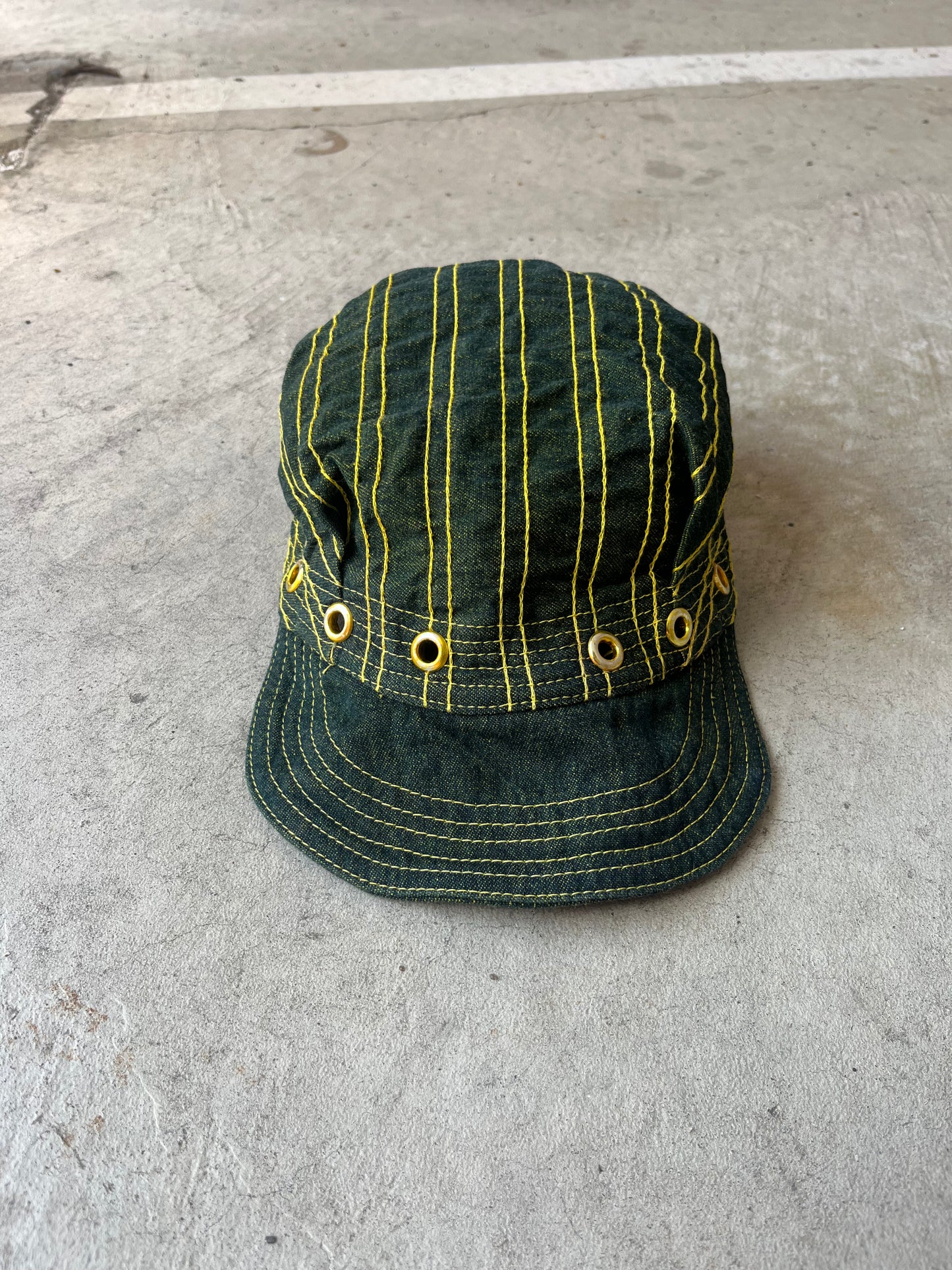 Pleated Mechanics Cap - Indigo Turmeric Denim