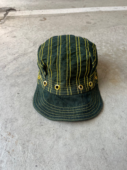 Pleated Mechanics Cap - Indigo Turmeric Denim