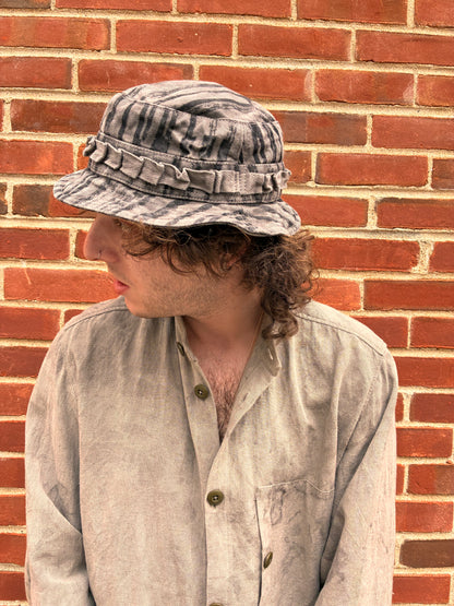 Jungle Hat - Black Tea  Dyed Stripe Denim