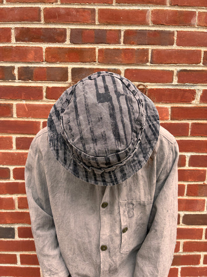 Jungle Hat - Black Tea  Dyed Stripe Denim