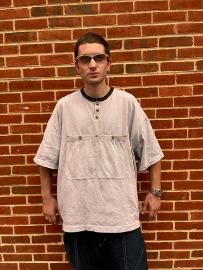 2 Pocket GIGANTIC Henley Tee - Back Tea + Rust Dyed