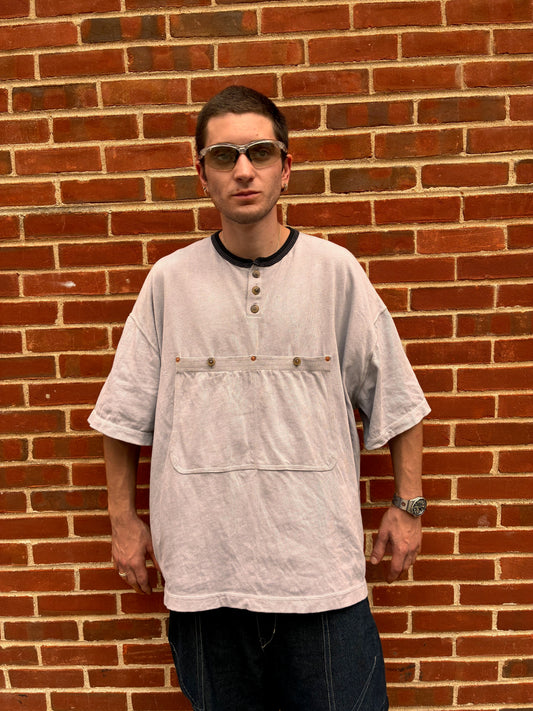 2 Pocket GIGANTIC Henley Tee - Back Tea Dye