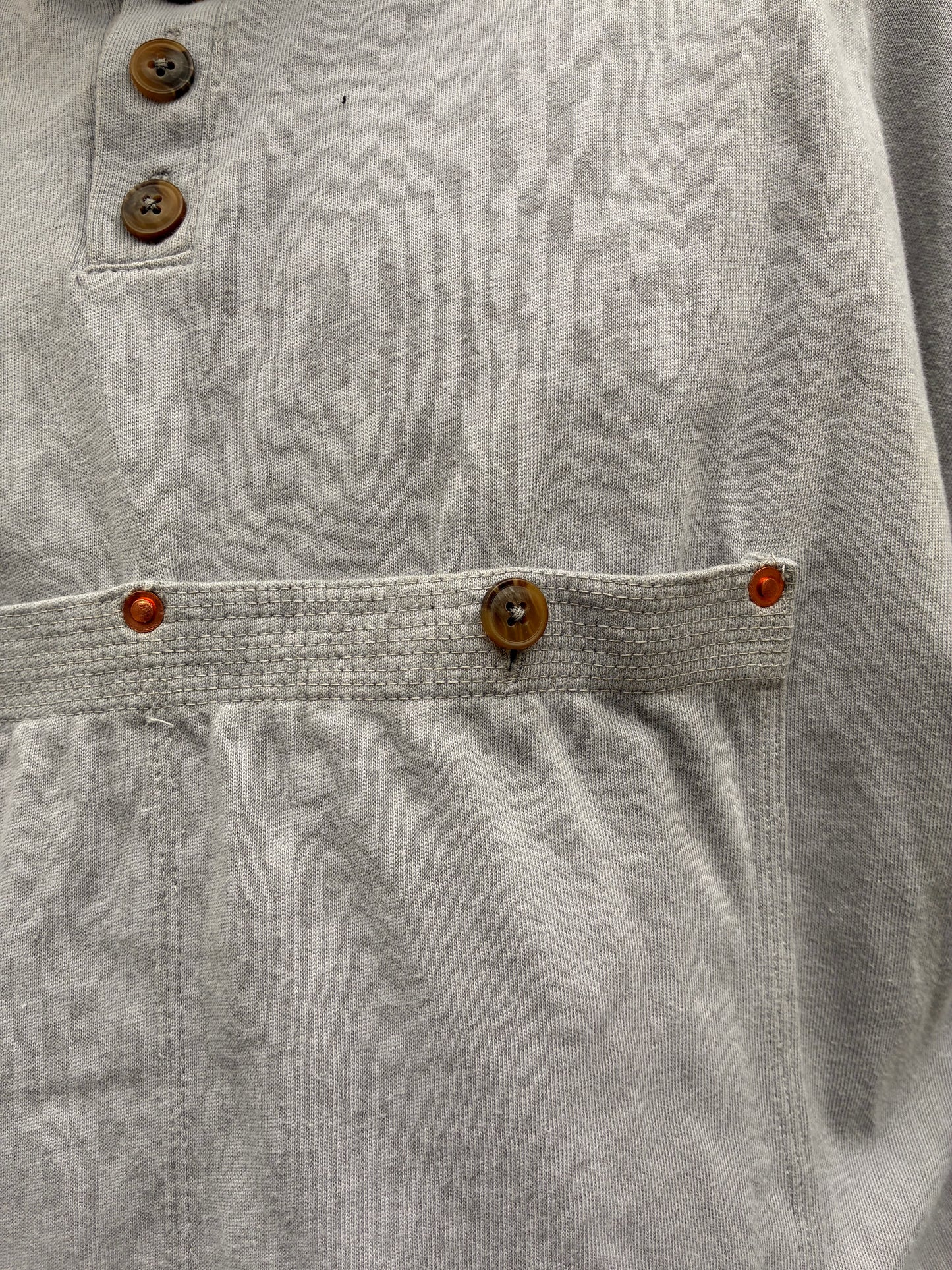 2 Pocket GIGANTIC Henley Tee - Back Tea + Rust Dyed
