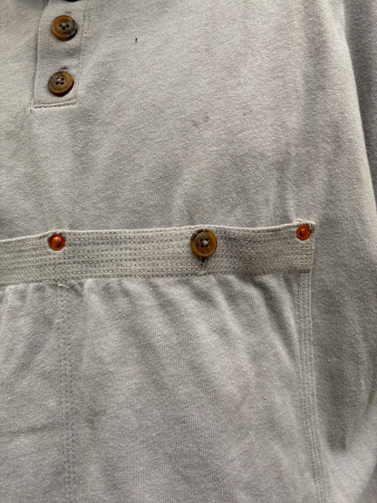 2 Pocket GIGANTIC Henley Tee - Back Tea + Rust Dyed