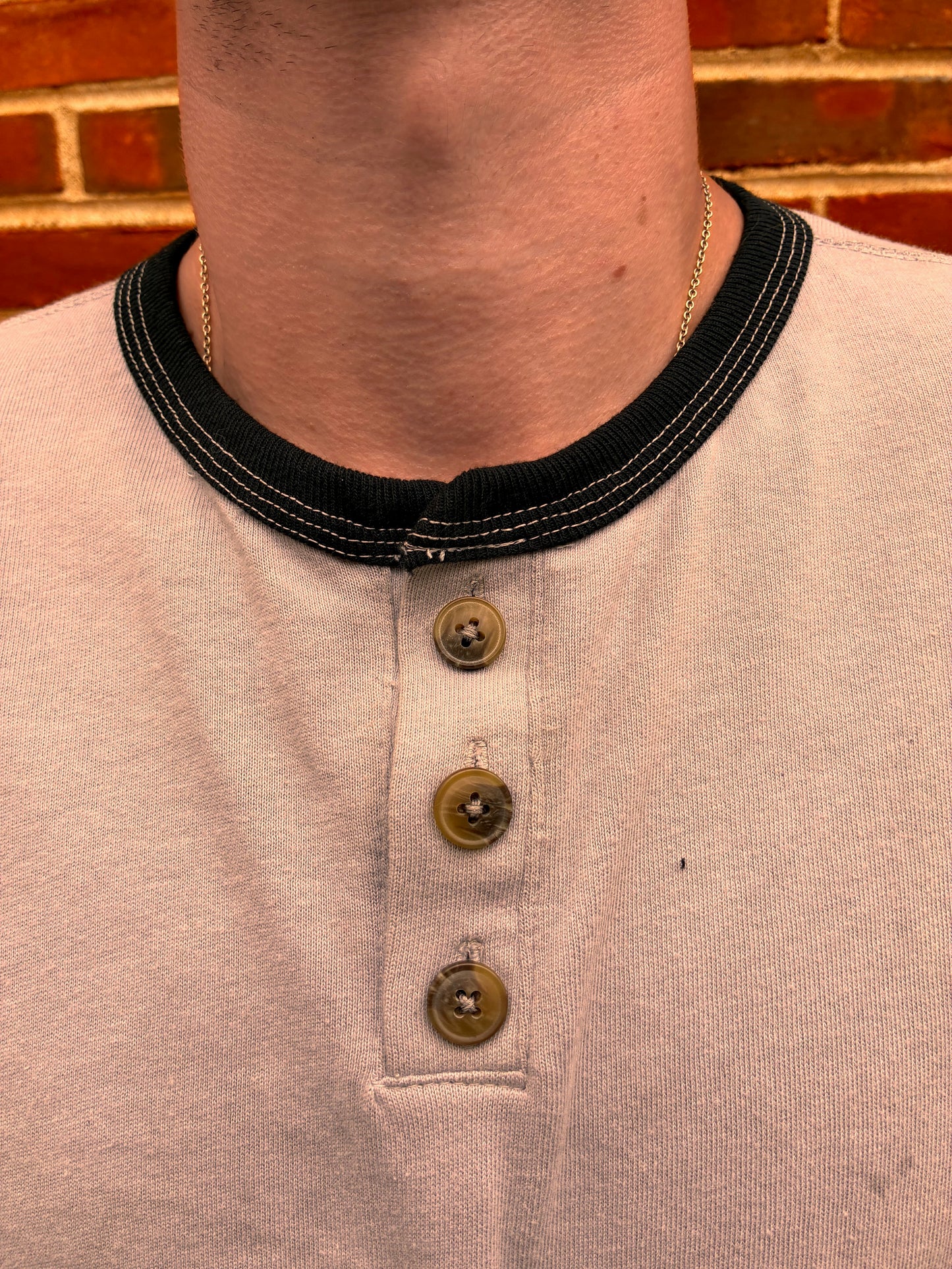 2 Pocket GIGANTIC Henley Tee - Back Tea + Rust Dyed