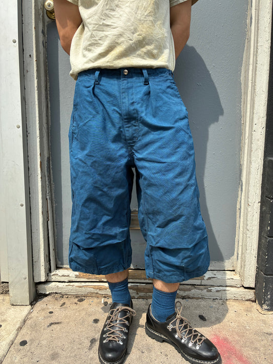 Crease Shorts - Indigo and Black Tea Dyed Cotton Canvas