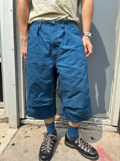 Crease Shorts - Indigo and Black Tea Dyed Cotton Canvas