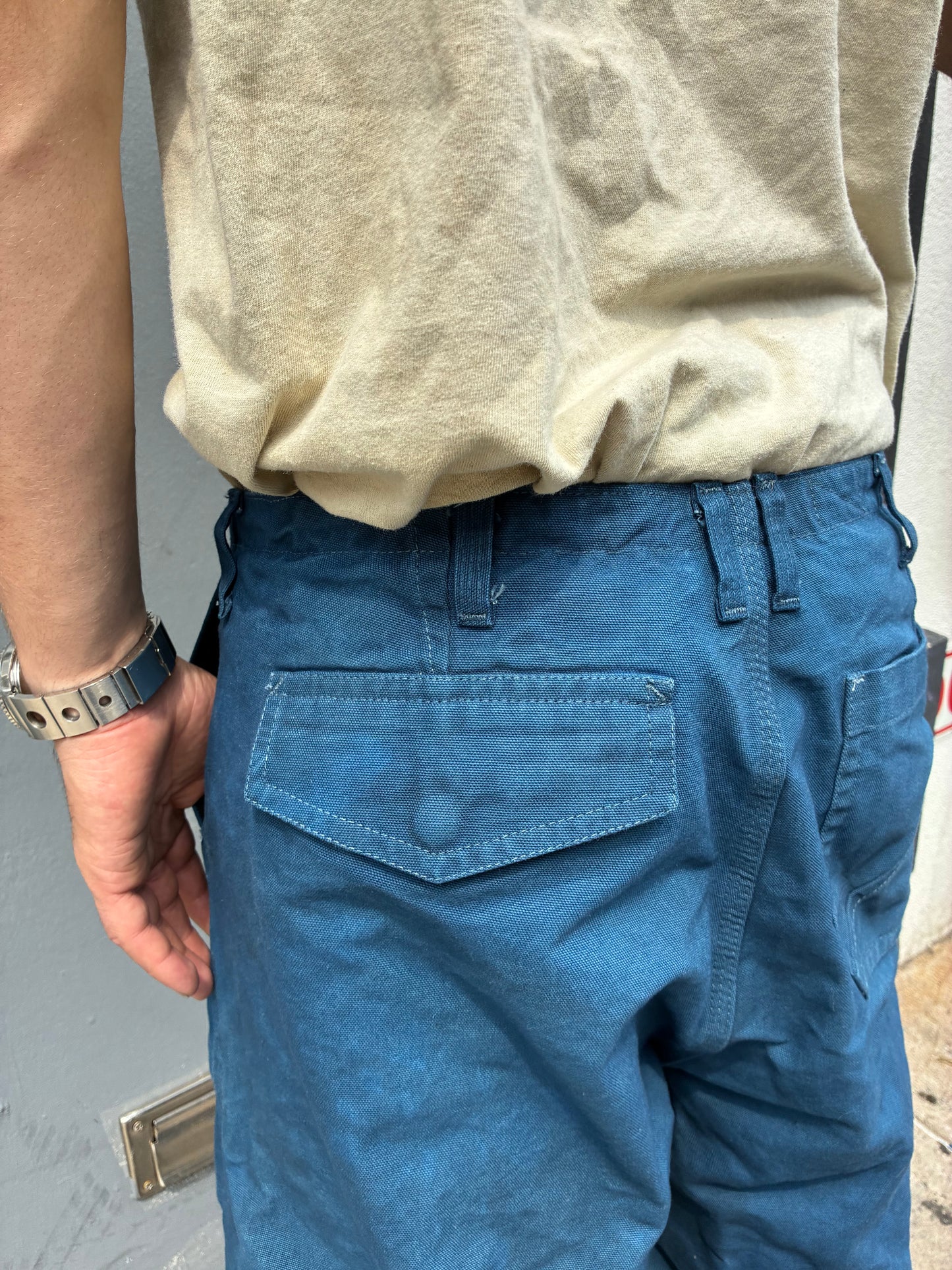 Crease Shorts - Indigo and Black Tea Dyed Cotton Canvas