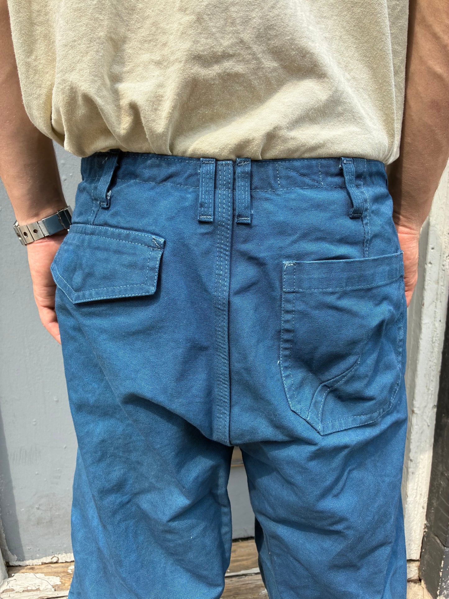 Crease Shorts - Indigo and Black Tea Dyed Cotton Canvas