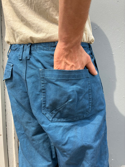 Crease Shorts - Indigo and Black Tea Dyed Cotton Canvas