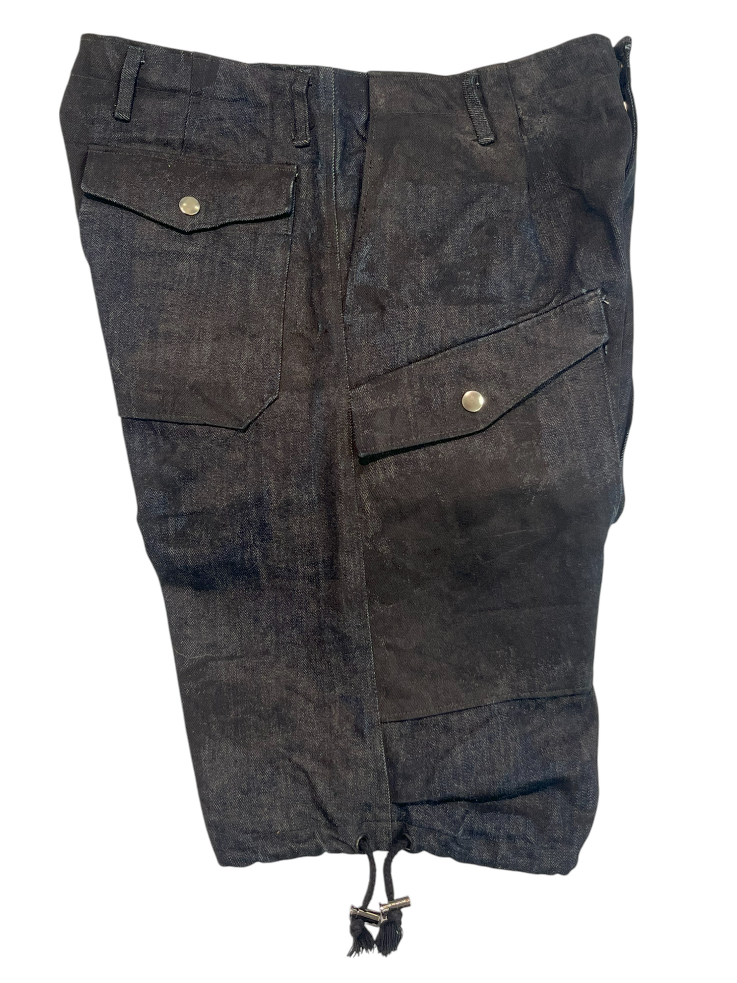 Utility Cargo Shorts - Scattered Surface Print Denim