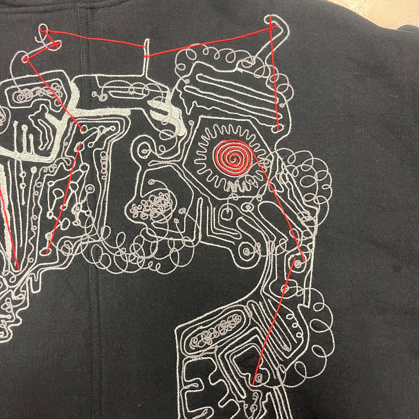 Machine Chainstitch Hoodie - Red