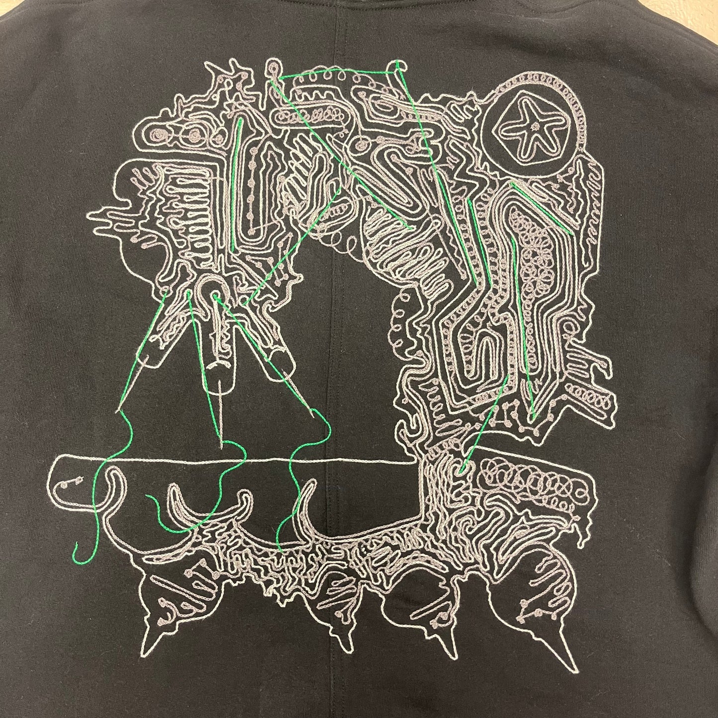 Machine Chainstitch Hoodie - Green