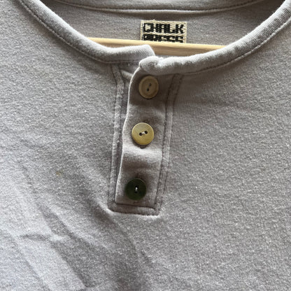 Wonky Pocket Gigantic Henley T-Shirt - Acorn + Rust